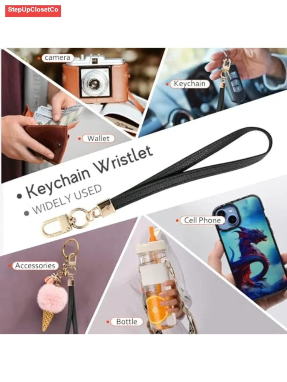 Women's Vegan Leather RFID Wristlet Wallet with Keychain, Card Holder & ID